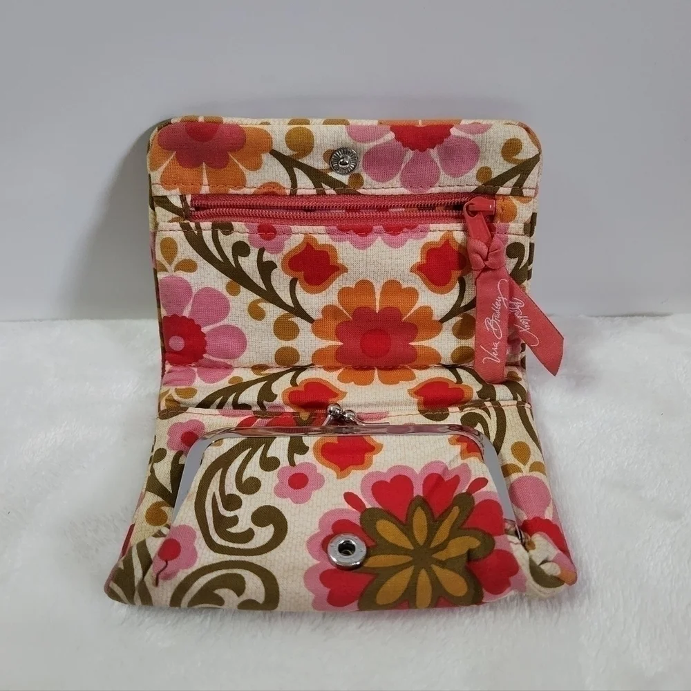 Vera Bradley Retired Folkloric Quilted One For The Money Wallet Coin Bag